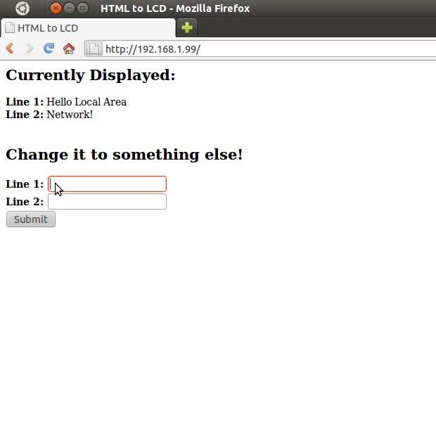 Empty webpage user interface